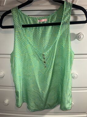 Inedita Green and Yellow Sz Large Tank Top